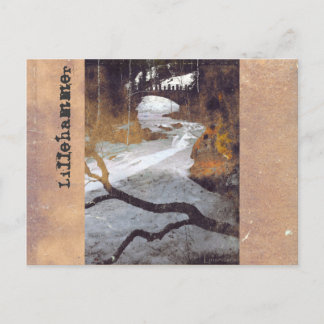 Bridge Over a Frozen Stream by Alexandra Cook Postcard