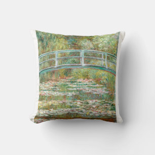 Bridge over a Pond of Water Lilies by Claude Monet Cushion