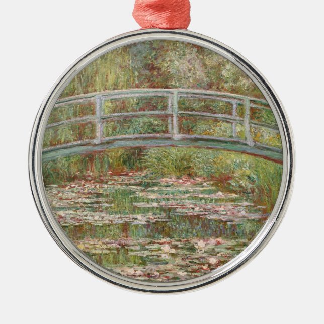 Bridge Over a Pond of Water Lilies by Monet Metal Ornament (Front)