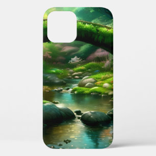 Bridge over a stream in the forest. 1 iPhone 12 case