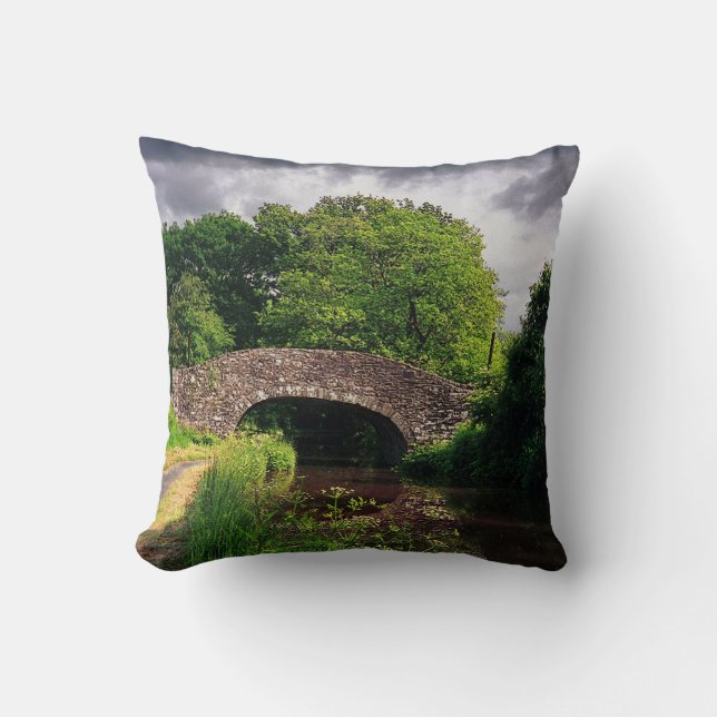 Bridge over Canal at Brecon, Wales Cushion (Front)