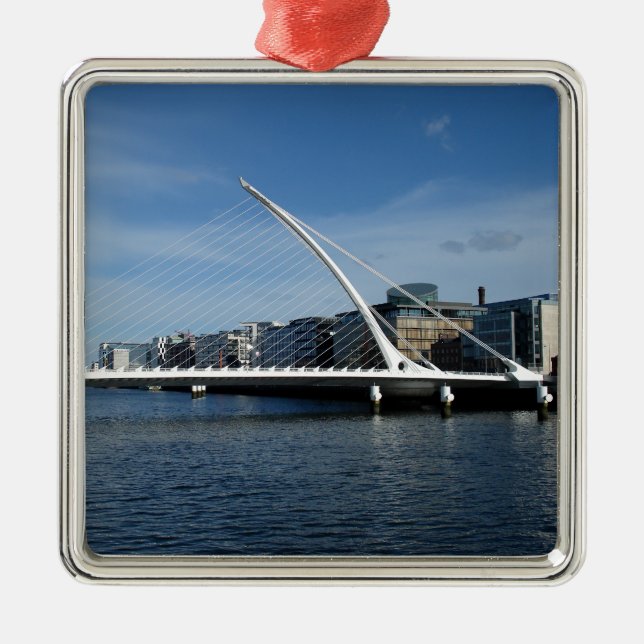 Bridge Over Dublin Ireland River Pendant Metal Ornament (Front)