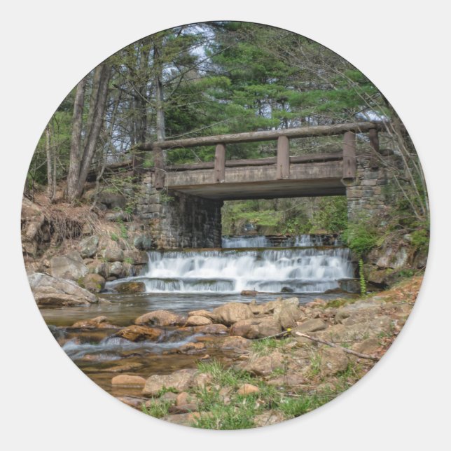 Bridge Over Hickory Run Classic Round Sticker (Front)