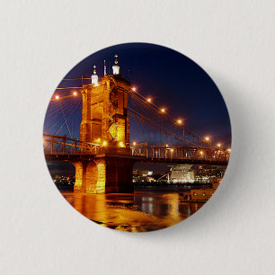 Bridge over Ohio River in Cincinnati Ohio 6 Cm Round Badge