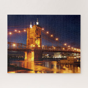 Bridge over Ohio River in Cincinnati Ohio  Jigsaw Puzzle