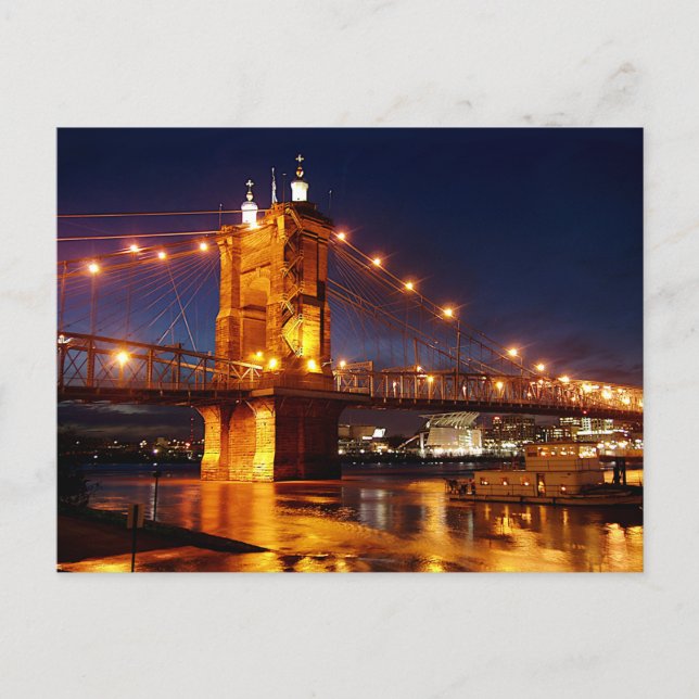 Bridge over Ohio River in Cincinnati Ohio  Postcard (Front)