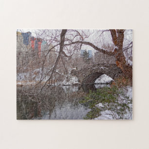 Bridge over Peaceful Waters in Central Park. Jigsaw Puzzle