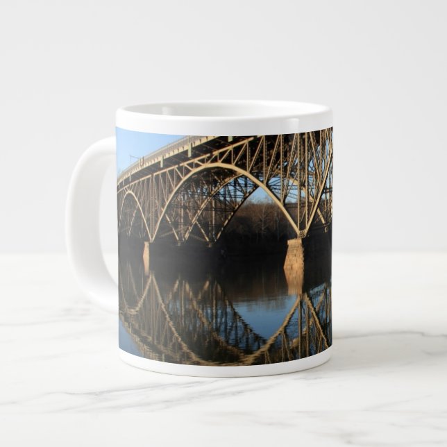 Bridge Over Schuylkill River Large Coffee Mug (Front Left)