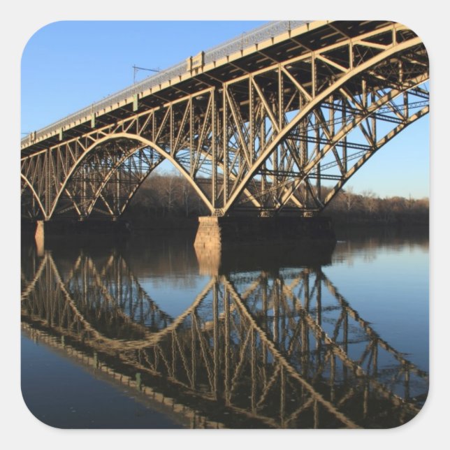 Bridge Over Schuylkill River Square Sticker (Front)
