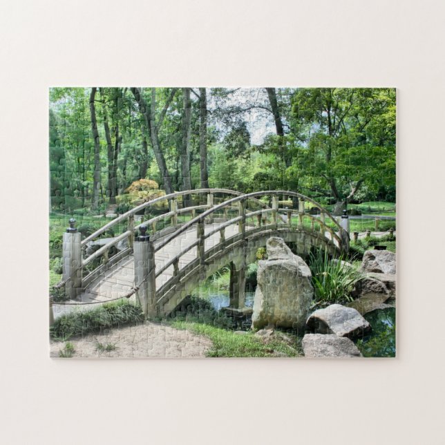 Bridge over the green jigsaw puzzle (Horizontal)
