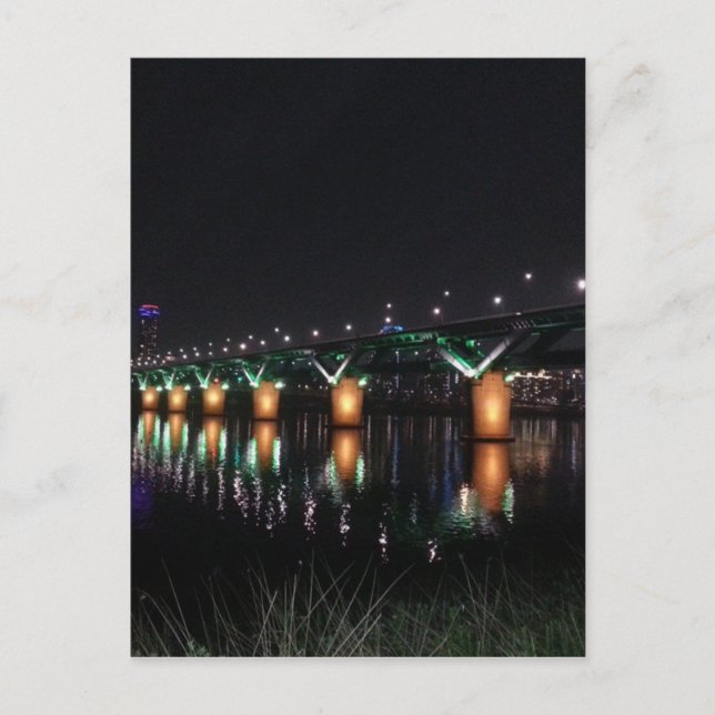 Bridge over the Han River at Night Postcard (Front)