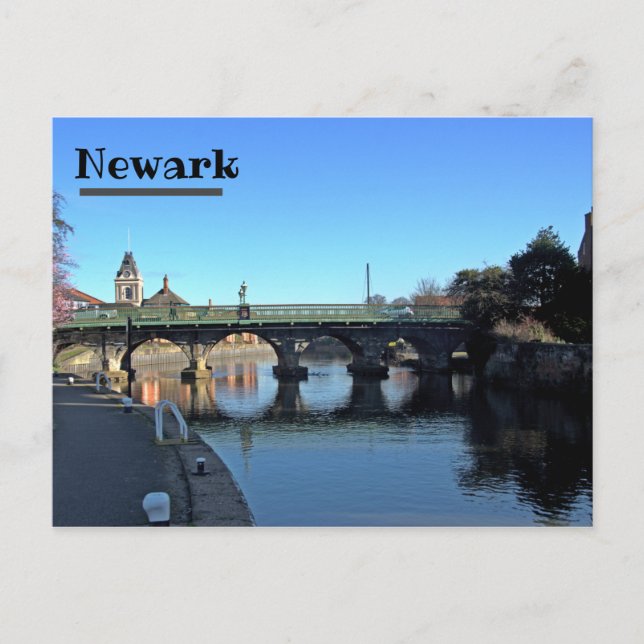 Bridge over the River Trent at Newark Postcard (Front)