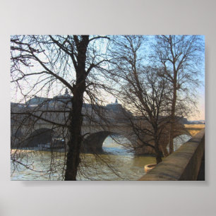 Bridge over the Seine River Poster
