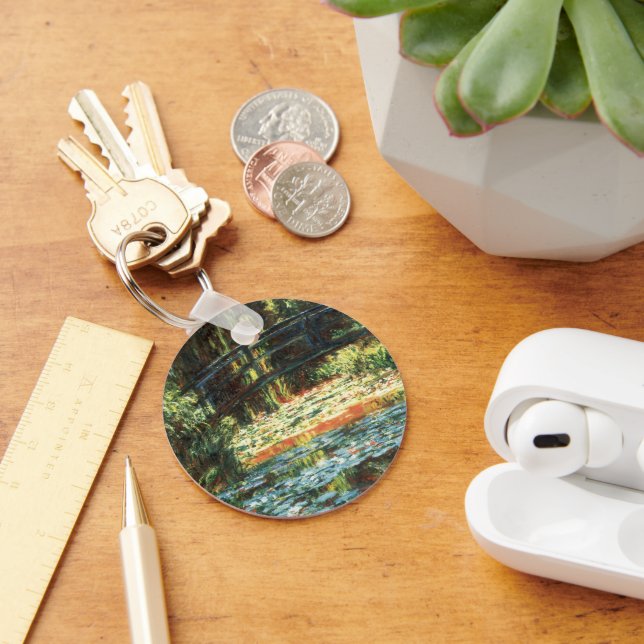 Bridge Over the Waterlily Pond by Claude Monet Key Ring (Desk)