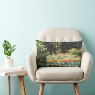 Bridge Over the Waterlily Pond by Claude Monet Lumbar Cushion