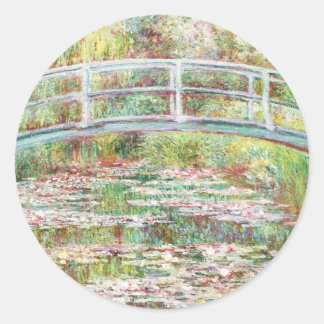 Bridge Over Water Lilies Pond - Claude Monet Classic Round Sticker
