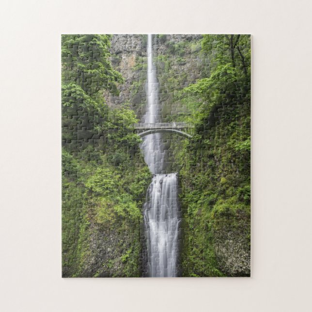 Bridge over Waterfall Landscape Jigsaw Puzzle (Vertical)