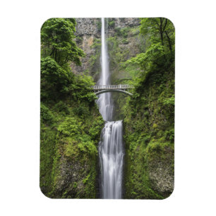 Bridge over Waterfall Landscape Magnet