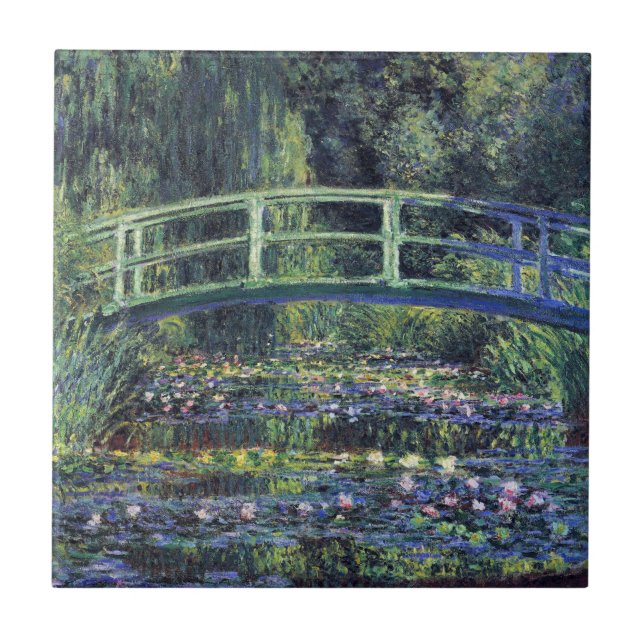 Bridge Over Waterlily Pond by Claude Monet Ceramic Tile (Front)
