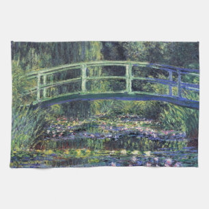 Bridge Over Waterlily Pond by Claude Monet Tea Towel