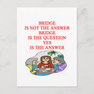 bridge player design postcard