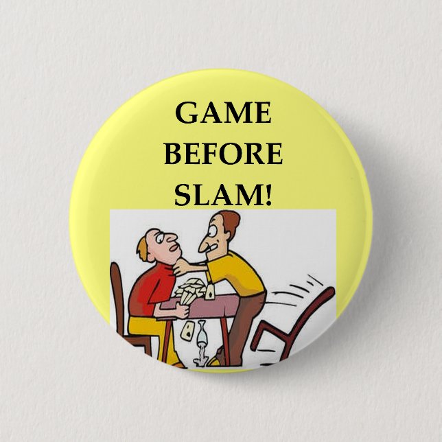bridge player joke 6 cm round badge (Front)