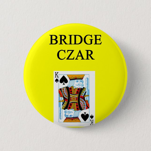 BRIDGE player joke 6 Cm Round Badge (Front)