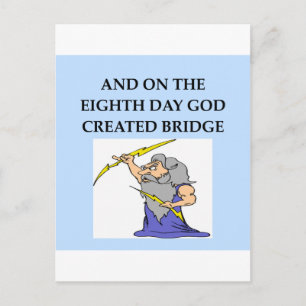 bridge player joke postcard