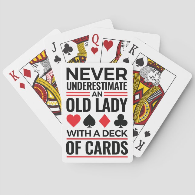 Bridge Player Never Underestimate Old Lady Cards (Back)