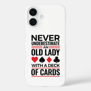 Bridge Player Never Underestimate Old Lady Cards iPhone 16 Case