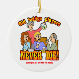 Bridge Players Ceramic Tree Decoration