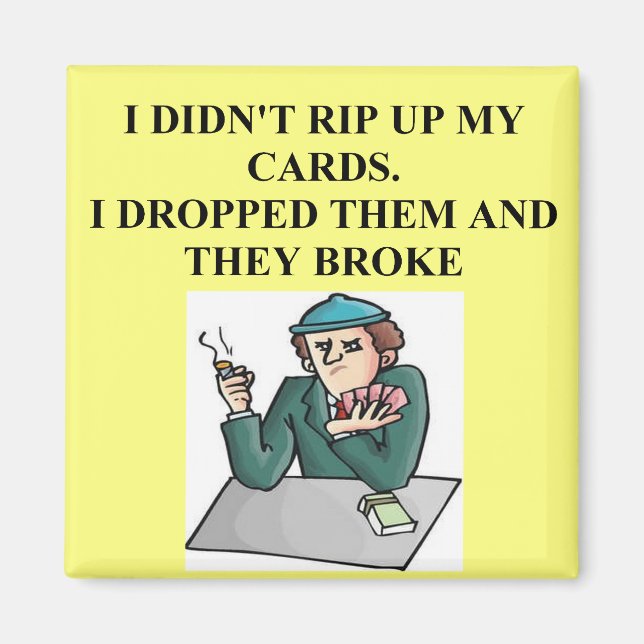 bridge poker card player game design magnet (Front)