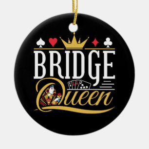 Bridge Queen Card Game Women Ceramic Ornament