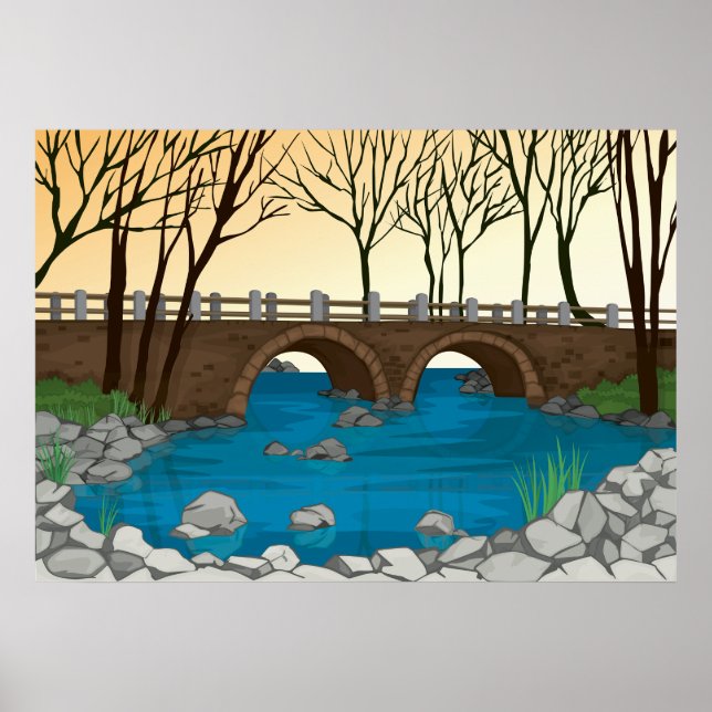 Bridge River Landscape Poster (Front)