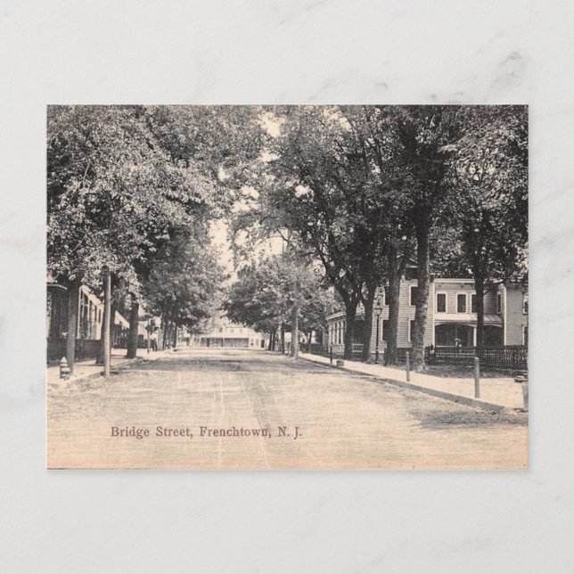 Bridge St., Frenchtown, New Jersey Vintage Postcard (Front)