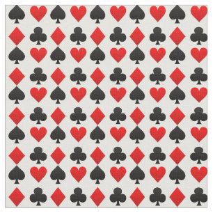Bridge symbols of hearts, spades. diamonds, clubs fabric