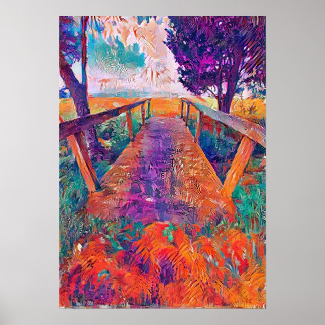 Bridge to peace an A.I. developed painting  Poster (Front)