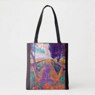 Bridge to peace an A.I. developed painting Tote Bag