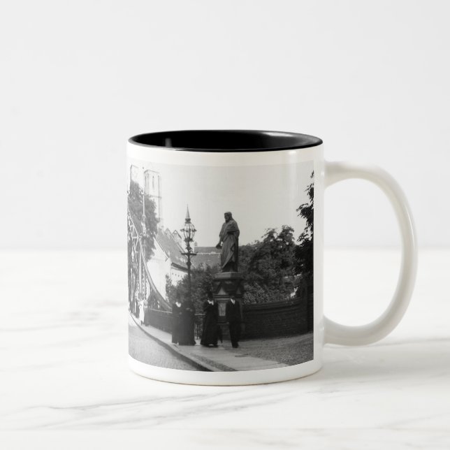 Bridge to the Cathedral, Breslau  Poland, c.1910 Two-Tone Coffee Mug (Right)