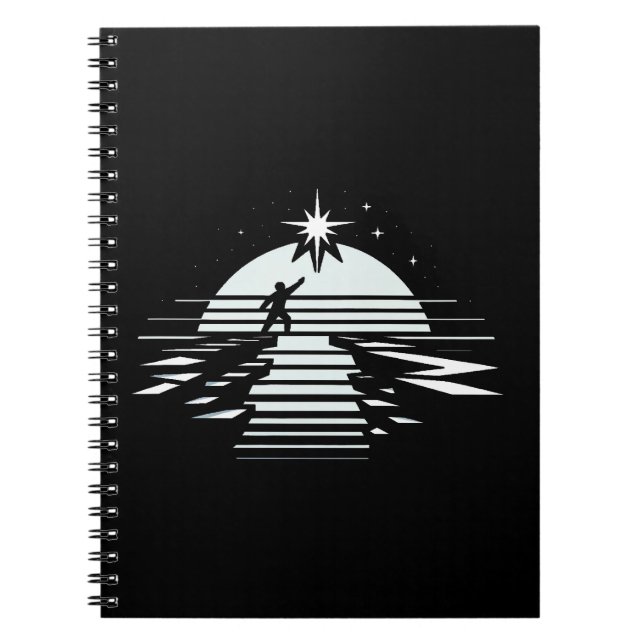 Bridge to the Stars Symbol of Hope & Cosmic Dreams Notebook (Front)