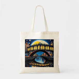 Bridge under moonlight 4 tote bag
