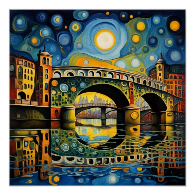 Bridge under moonlight 9 poster (Front)