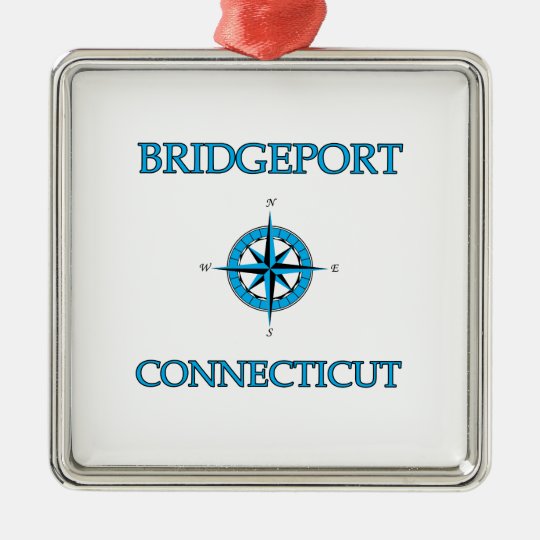 Bridgeport Connecticut Nautical Compass Rose Metal Ornament