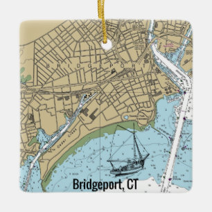 Bridgeport CT Chart Ceramic Ornament