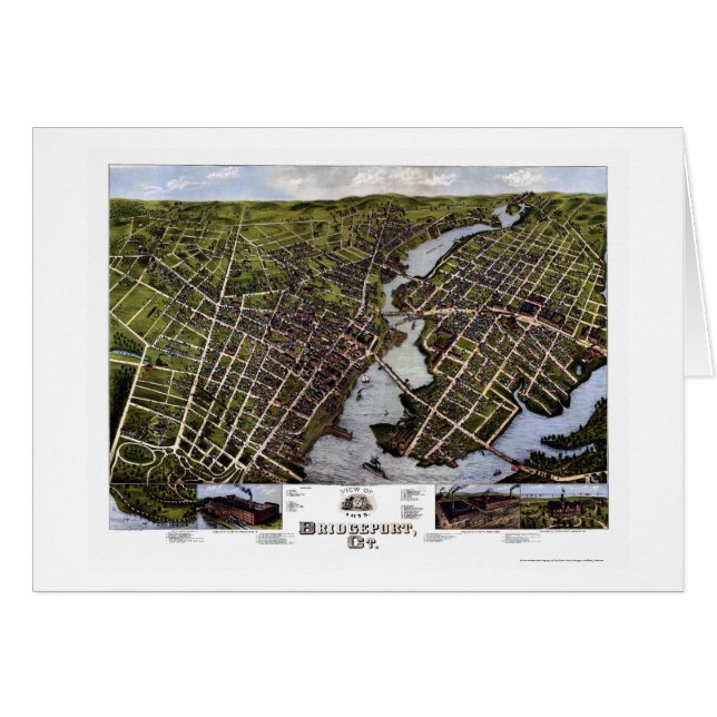 Bridgeport, CT Panoramic Map - 1875 (Front Horizontal)