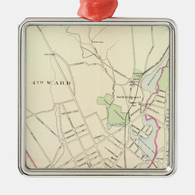 Bridgeport, north metal tree decoration (Front)