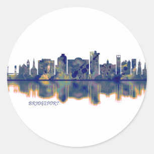 Bridgeport Skyline Classic Round Sticker