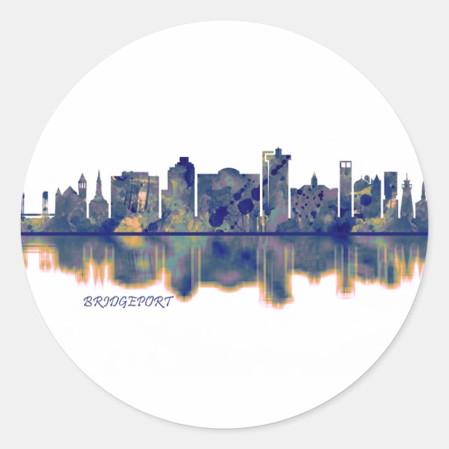 Bridgeport Skyline Classic Round Sticker (Front)
