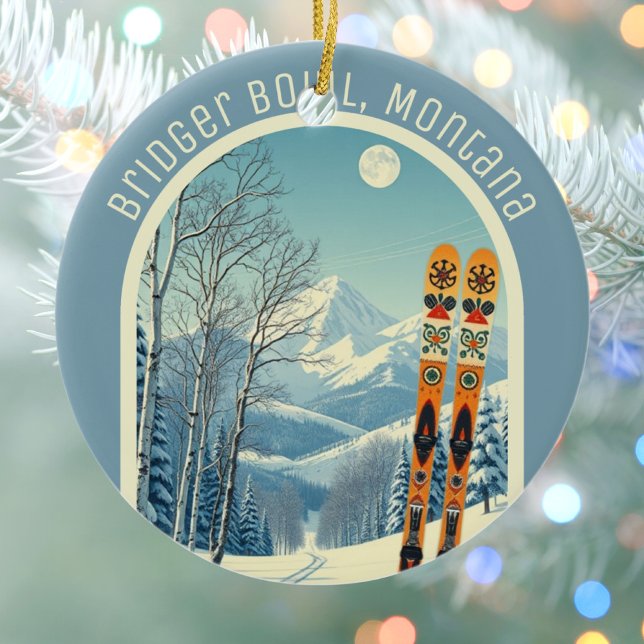 Bridger Bowl Montana ski area souvenir  Ceramic Ornament (Creator Uploaded)