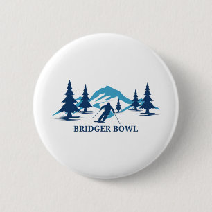 Bridger Bowl Montana Ski Resort Skiing Skier  6 Cm Round Badge
